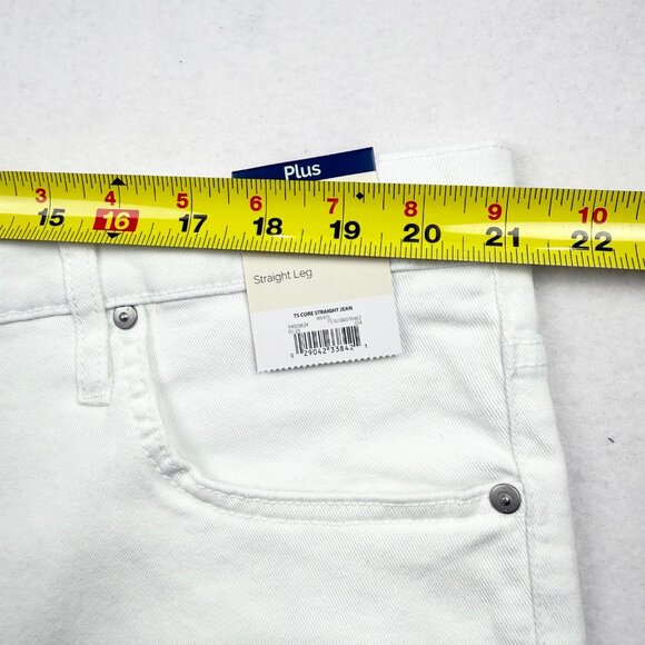 NWT Terra & Sky Women's Straight High Rise Stretch White Denim Jeans Plus Sz 20W - Picture 6 of 9